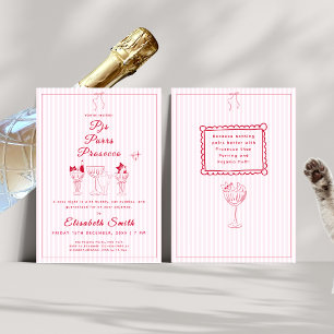 PJs, Purrs & Prosecco Cat Pajama Party Einladung