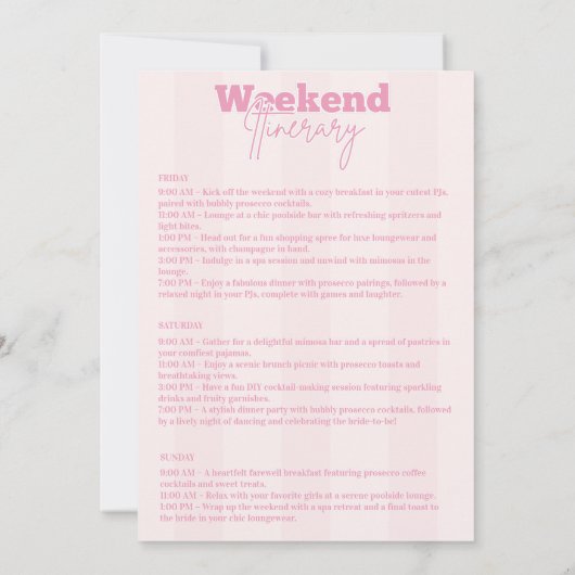 Pjs und Prosecco Bachelorette Einladung (Rückseite)