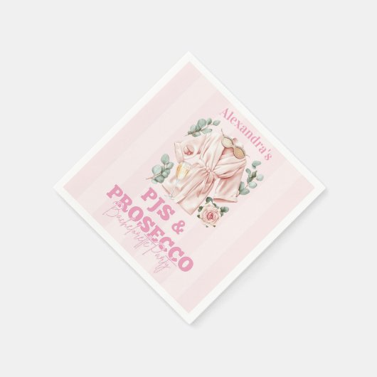 Pjs und Prosecco Bachelorette Serviette (Ecke)