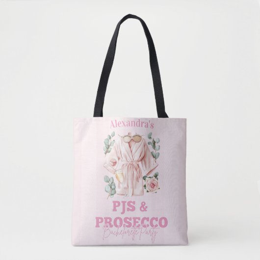 Pjs und Prosecco Bachelorette Tasche (Vorderseite)