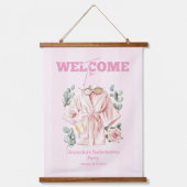 Pjs und Prosecco Bachelorette Wandteppich Mit Holzrahmen (Vorderseite)