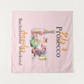 Pjs und Prosecco Pink Wellness-Center Junggeselinn Wandteppich (Vorderseite (Horizontal))