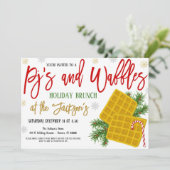 Pjs und Waffeln Feierliche Einladung (Stehend Vorderseite)