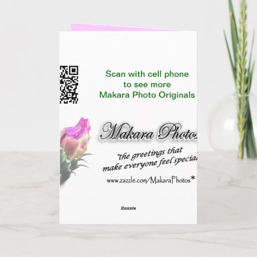 Pk Cactus Bloom-Anpassen für jeden Anlass Karte (Rückseite)