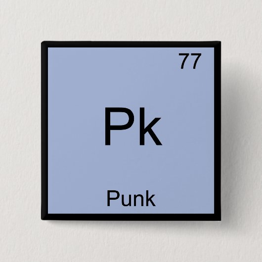 Pk - Punk Funny Chemistry Element Symbol T - Shirt Button (Vorderseite)