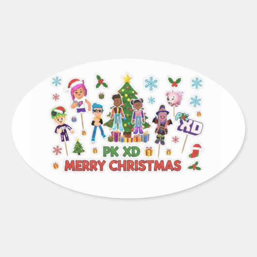 PK XD Game for video games lover Ovaler Aufkleber (Vorderseite)