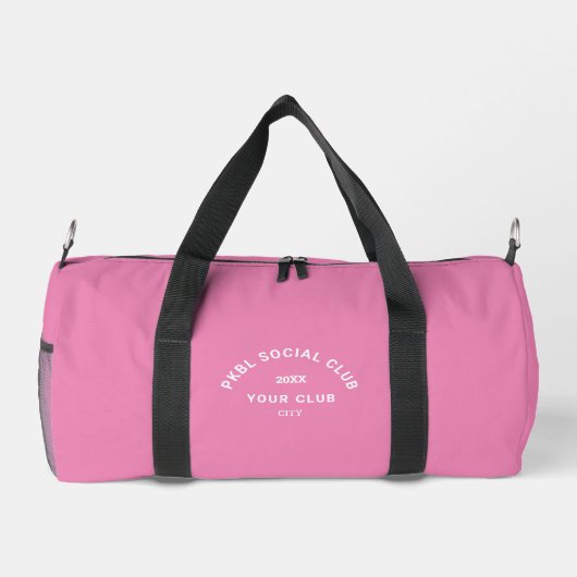 PKBL Social Club Wappen Monogram Pink Pickleball Duffle Bag (Rückseite)