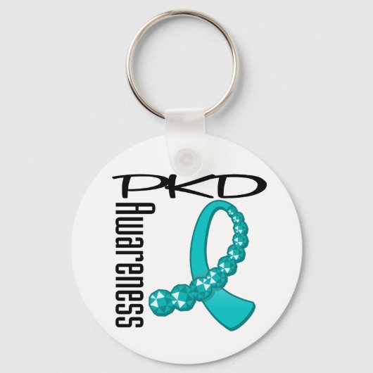 PKD Awareness Gemstone Ribbon Schlüsselanhänger (Vorderseite)