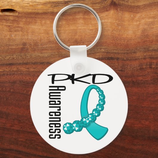 PKD Awareness Gemstone Ribbon Schlüsselanhänger (Vorderseite)