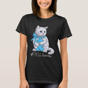 PKU Awareness Montag Light Blue Ribbon Cat T-Shirt