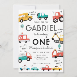 Pkw & Lkw Stadtverkehr Geburtstagsparty Einladung