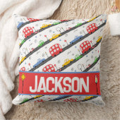 Pkw und Lkw Primärfarben Gemustert Kissen (Decke)