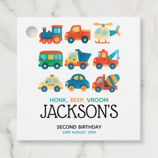 Pkw und Lkw-Verkehr Geburtstag Geschenkanhänger (Vorderseite)