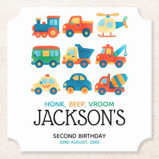 Pkw und Lkw-Verkehr Geburtstag Untersetzer (Vorderseite)