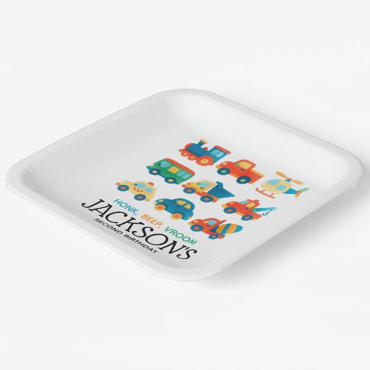 Pkw-Verkehr Pappteller (Gewinkelt)