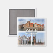 PL0022 Europa, Polen, Danzig Kühlschrank Magnet (Vorderseite/Rückseite)