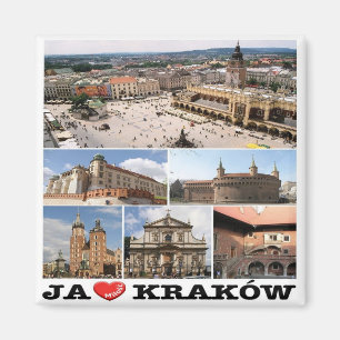 PL - Polen - Krakau - I Liebe - Collage Mosaik Magnet