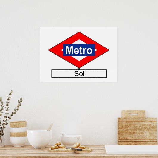 Placa de la estación de Metro de Sol Poster (Küche)
