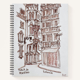 Placa de Manises in der Altstadt Valencia, Spani Notizblock