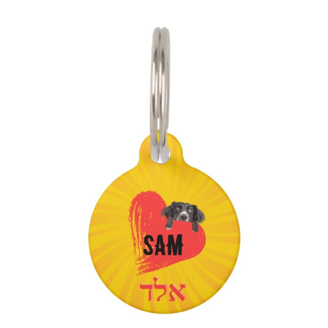 Placa para mascotas, Pequeña, ¨b'li ayin hara¨ Haustiermarke (Vorderseite)