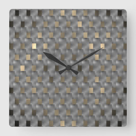 Placas cinza sobre fundo marrom claro, Tonnen pret Quadratische Wanduhr