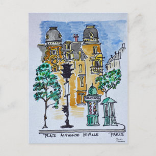 Place Alphonse Deville   Paris, Frankreich Postkarte