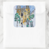 Place Alphonse Deville | Paris, Frankreich Quadratischer Aufkleber (Tasche)
