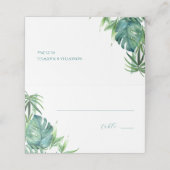 Place Cards Tropical Destination Wedding Theme Platzkarte (Außenseite Aufgefaltet)