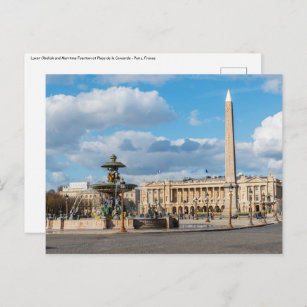 Place de la Concorde and obelisk - Paris, Frankrei Postkarte
