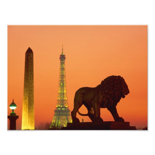 Place de la Concorde; Eiffelturm; Obelisk; Fotodruck (Vorne)