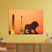 Place de la Concorde; Eiffelturm; Obelisk; Leinwanddruck (Insitu (Wohnzimmer))