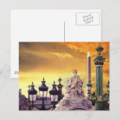 "Place de la Concorde" Pariser Wasserfarbe Postkarte (Vorne/Hinten)