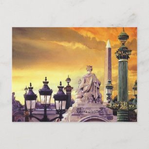"Place de la Concorde" Pariser Wasserfarbe Postkarte