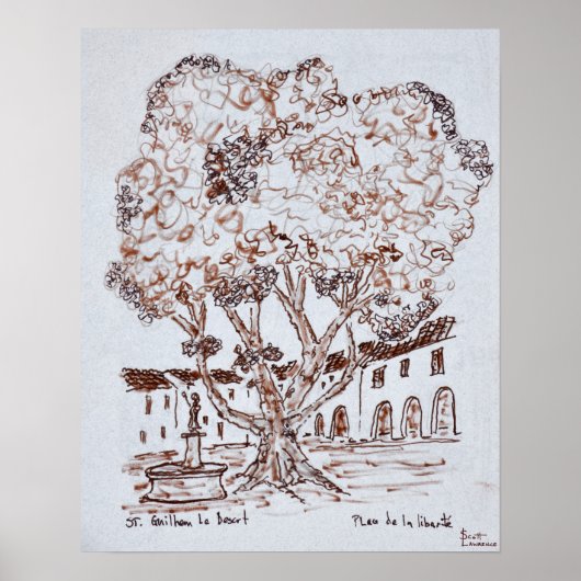 Place de la Liberte, Saint-Guilhem-le-Desert Poster (Vorne)