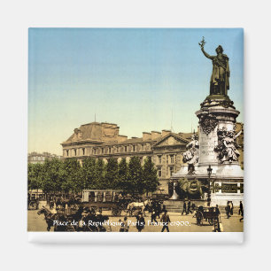 Place de la Republique 1900, Vintage Paris Frankre Magnet