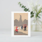 Place de la Republique Art Deco Szene Postkarte (Stehend Vorderseite)