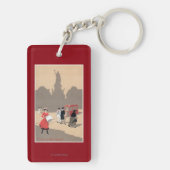 Place- de la Republiquekunst-Deko-Szene Schlüsselanhänger (Rückseite)