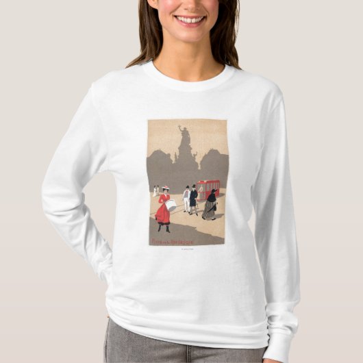 Place- de la Republiquekunst-Deko-Szene T-Shirt (Vorderseite)