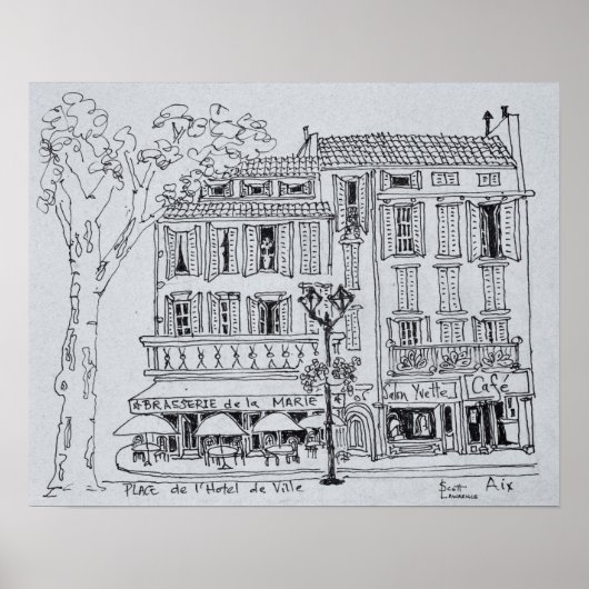 Place de L'Hotel de Ville | Aix en Provence Poster (Vorne)