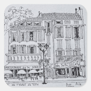 Place de L'Hotel de Ville Aix en Provence Quadratischer Aufkleber