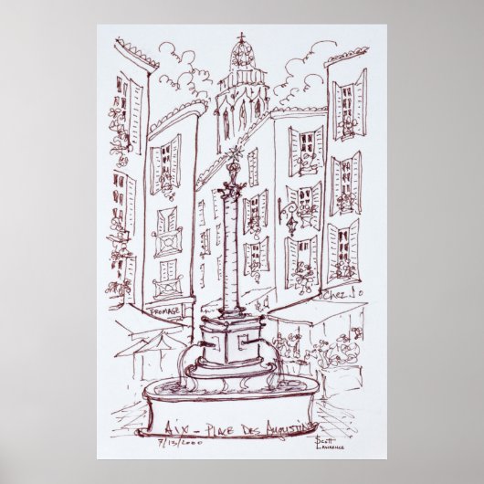 Place Des Augustine | Aix en Provence, Frankreich Poster (Vorne)