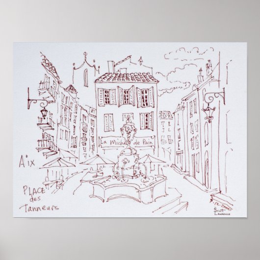 Place des Tanneurs | Aix en Provence, Frankreich Poster (Vorne)