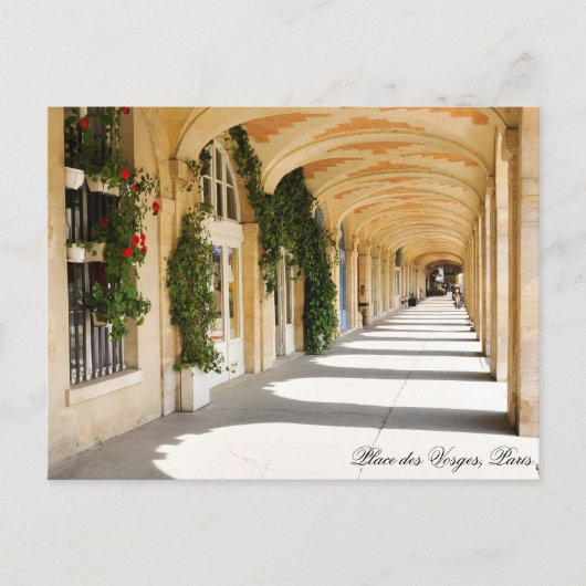 Place des Vosges in Paris, Frankreich Postkarte (Vorderseite)