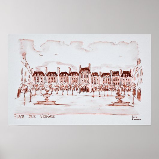 Place des Vosges | Marais, Paris Poster (Vorne)
