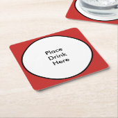 Place Drink Hier - Square Untersetzer (angewinkelt)