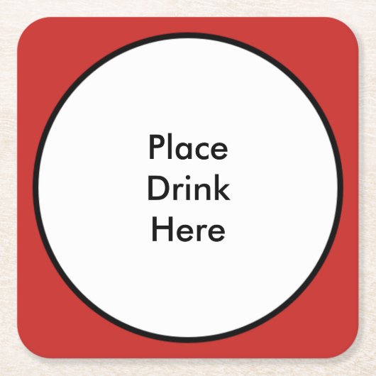 Place Drink Hier - Square Untersetzer (Vorderseite)