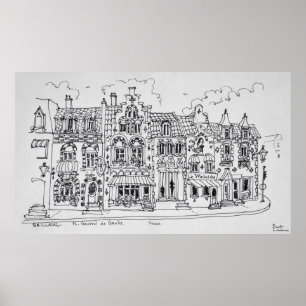 Place du general de Gaulle   Bailleul, Frankreich Poster