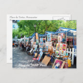 Place du Tertre, Paris Postkarte (Vorne/Hinten)