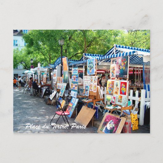 Place du Tertre, Paris Postkarte (Vorderseite)