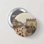 Place du Theater Francais, Paris Rain by Pissarro Button (Vorne & Hinten)